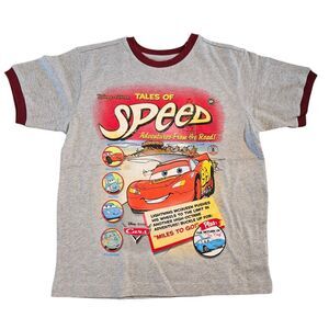 RARE Vintage 2000s Disney Pixar Cars Lightning McQueen Tales Of Speed T Shirt M